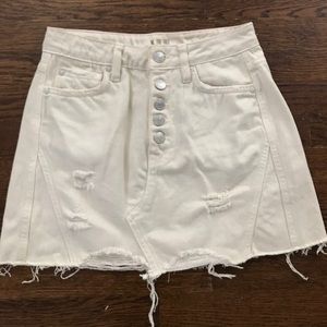 Free People Cream/White Jean skirt